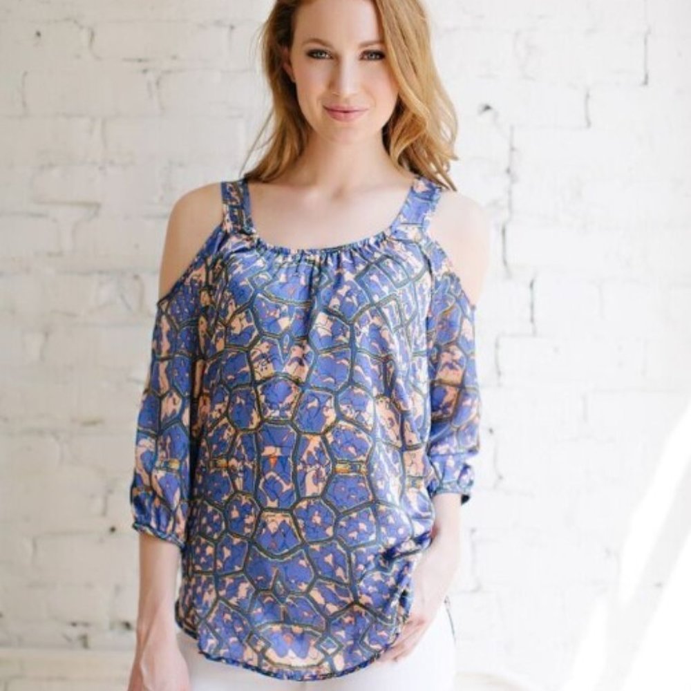 Kokoon Brush Off Cold Shoulder Blouse Chameleon Small